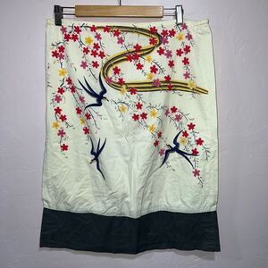 Free People drawstring cotton skirt Japanese Print